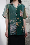 AVIVA JIFEI XUE Retro Kimono Patch Short Sleeve Shirt CO-KPSS-GRN (8) PAJX1
